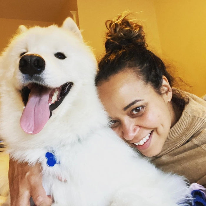 Chill with his owner Anne Chirakal. Image Credit: Anne Chirakal